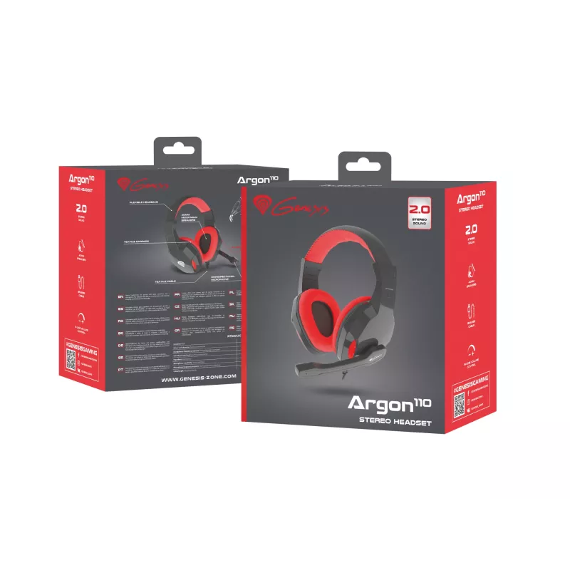 GENESIS Argon 110 Headset Wired Head-band Gaming Black, Red