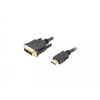 Video cable adapter LANBERG HDMI Type A (male) to DVI-D (male), 1.8 m, black, max res 1920x1200