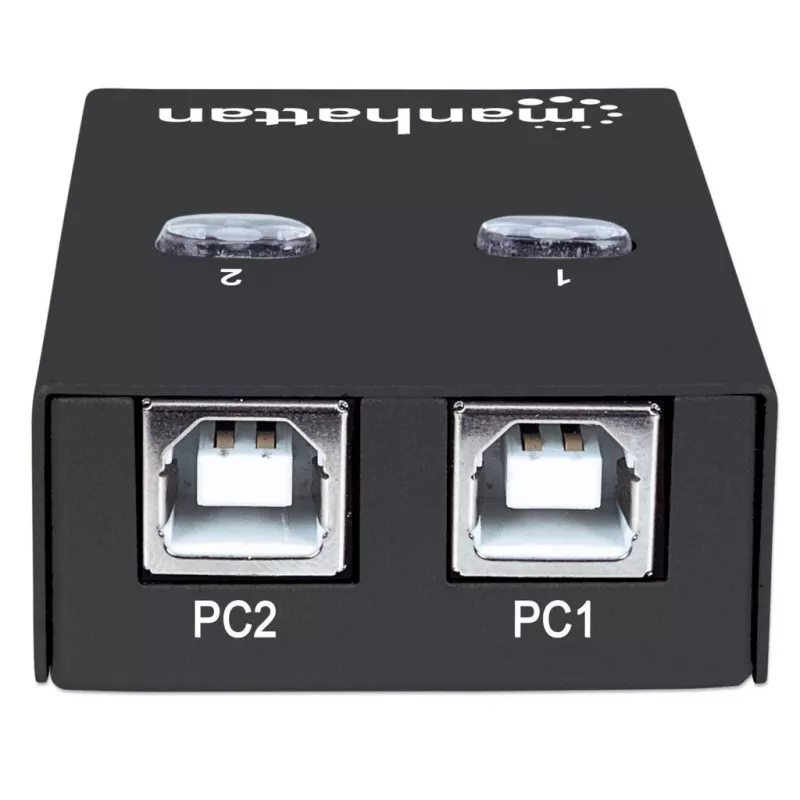 USB sharing switch MANHATTAN 162005, USB 2.0 Type-B, 2 ports, 480 Mbps, 1.5 m cable, white