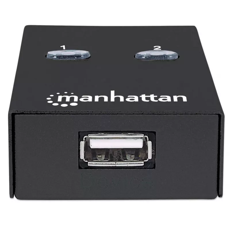 USB sharing switch MANHATTAN 162005, USB 2.0 Type-B, 2 ports, 480 Mbps, 1.5 m cable, white