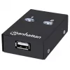 USB sharing switch MANHATTAN 162005, USB 2.0 Type-B, 2 ports, 480 Mbps, 1.5 m cable, white