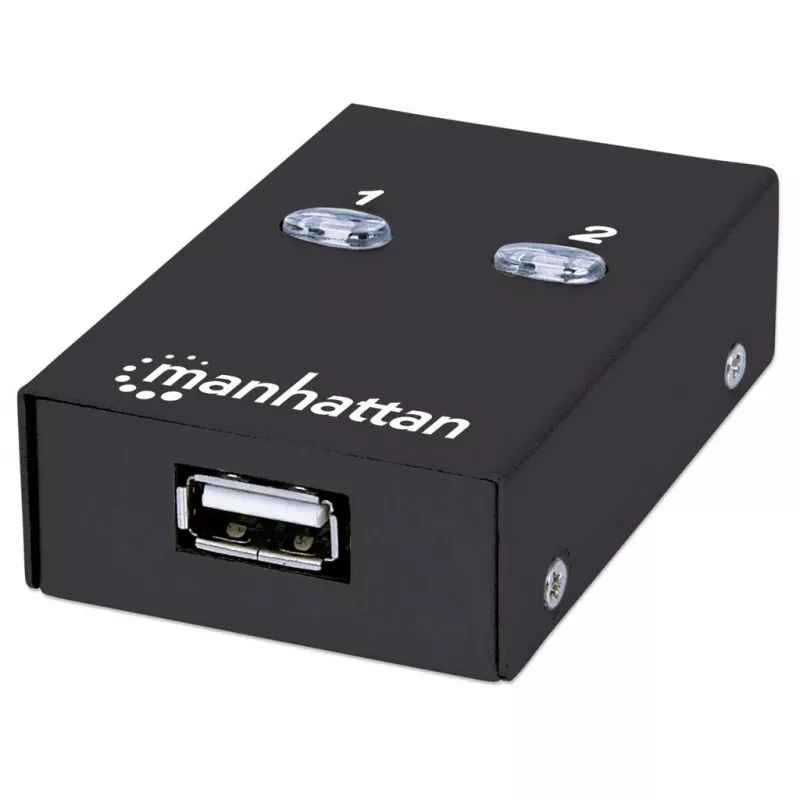 USB sharing switch MANHATTAN 162005, USB 2.0 Type-B, 2 ports, 480 Mbps, 1.5 m cable, white