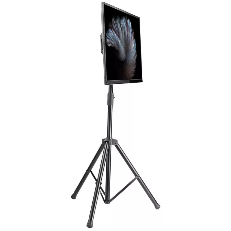 Manhattan Tripod Floor Mount for TV & Monitors, Stand Assembly, For screens: 37 inch to 65 inch, VESA compatibility: all between 200x200 to 600x400mm - check the dimensions of the four mounting holes on back of screen to ensure it fits, Max 35kg, Black, LFD, Bracket