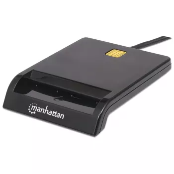 Contact smart card reader MANHATTAN 102049 — USB 2.0, cable 1.05 m, black, ABS housing