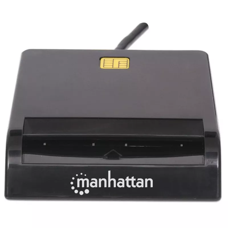 Contact smart card reader MANHATTAN 102049 — USB 2.0, cable 1.05 m, black, ABS housing