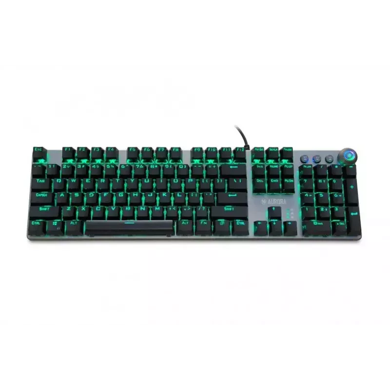 Wired mechanical gaming keyboard IBOX AURORA K-4 — QWERTY, 108 keys, LED adjustable backlight, water-resistant, USB, 1.6 m cable