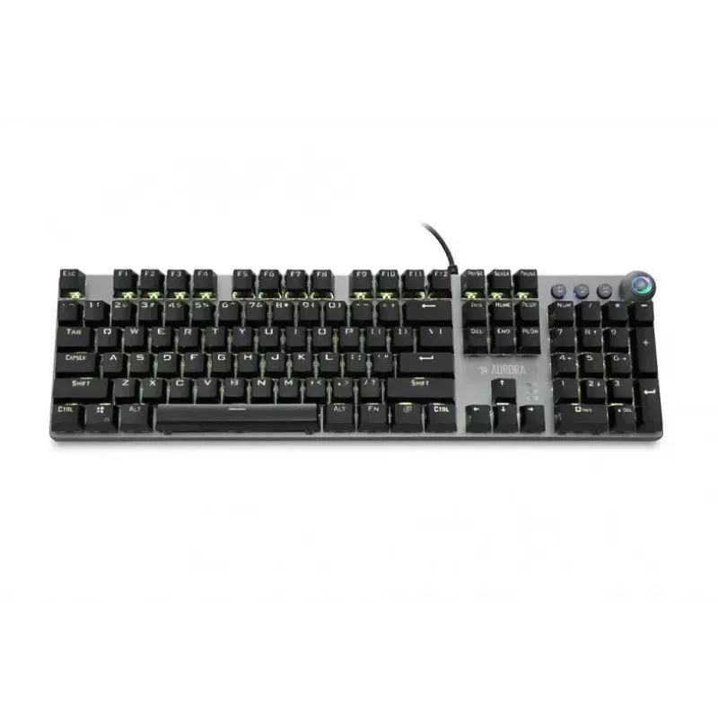 Wired mechanical gaming keyboard IBOX AURORA K-4 — QWERTY, 108 keys, LED adjustable backlight, water-resistant, USB, 1.6 m cable