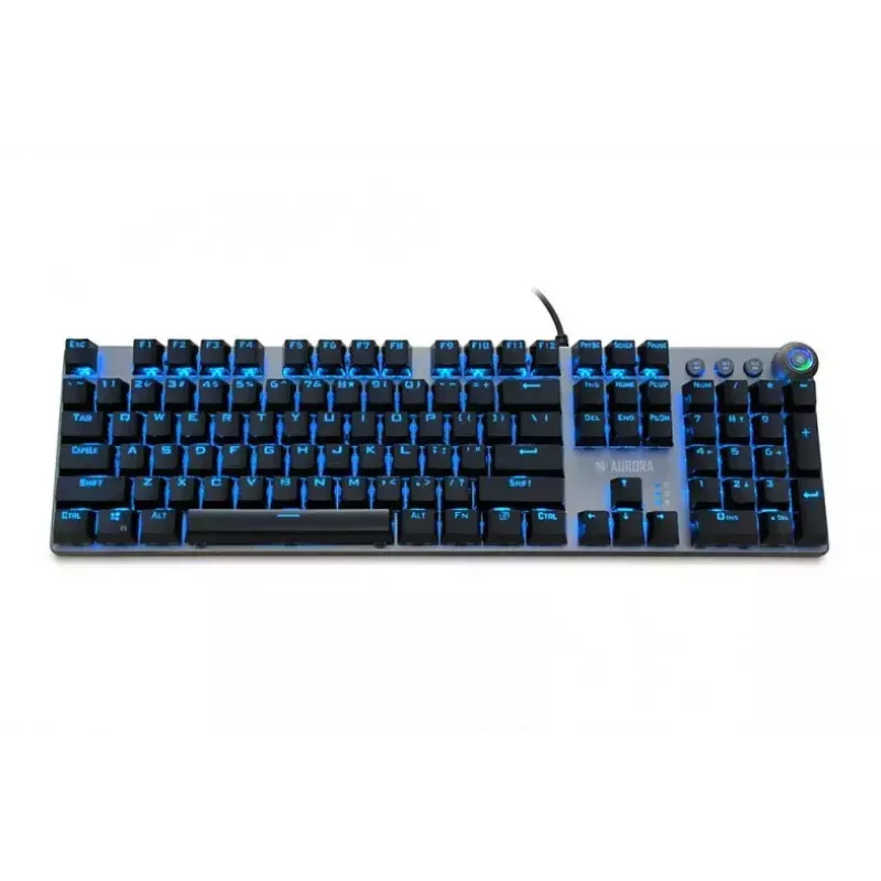Wired mechanical gaming keyboard IBOX AURORA K-4 — QWERTY, 108 keys, LED adjustable backlight, water-resistant, USB, 1.6 m cable