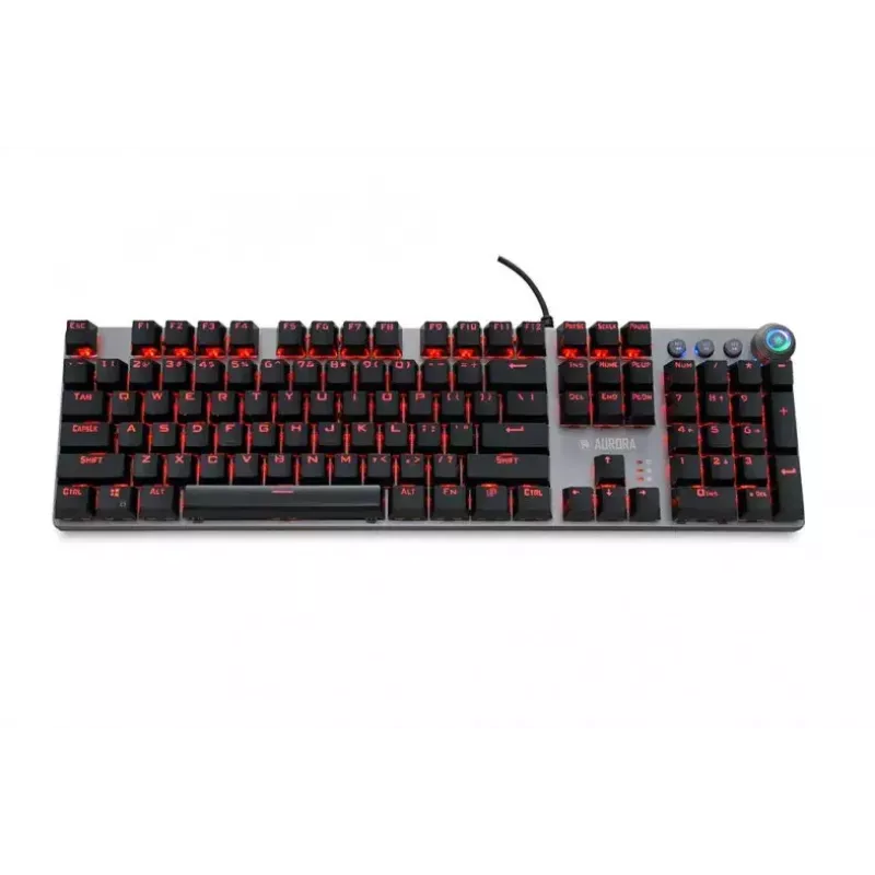 Wired mechanical gaming keyboard IBOX AURORA K-4 — QWERTY, 108 keys, LED adjustable backlight, water-resistant, USB, 1.6 m cable