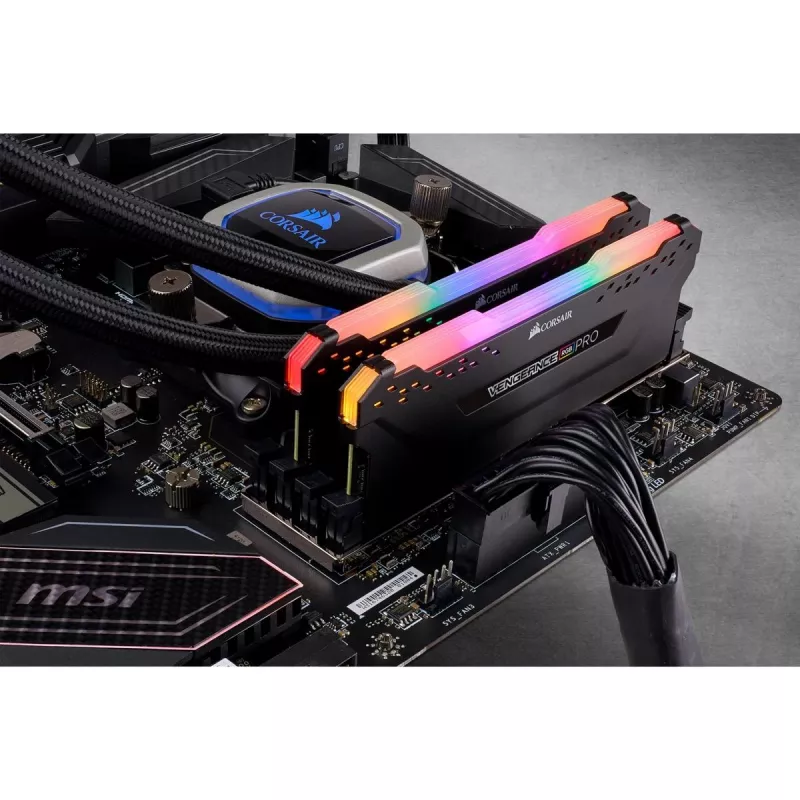 CORSAIR Memory 16GB DDR4 3200MHz 2x8GB DIMM C16 Vengeance RGB Pro - Black