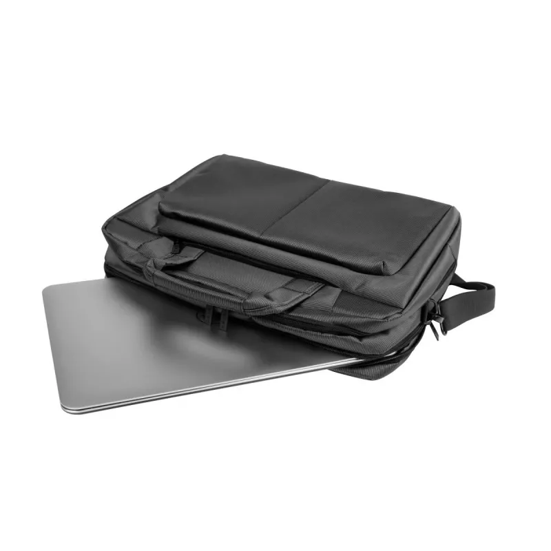 Briefcase NATEC Gazelle 39.6 cm (15.6 inch) Nylon, 2 compartments, shoulder strap, black