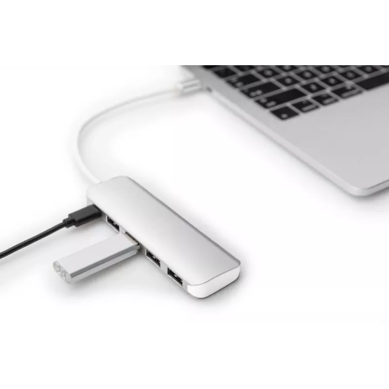 DIGITUS USB-C HUB 4-Port PD 4x USB 3.0, 1x PD Charging, Grey
