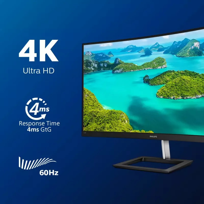Philips E Line 328E1CA/00 computer monitor 80 cm (31.5 inch) 3840 x 2160 pixels 4K Ultra HD LCD Black