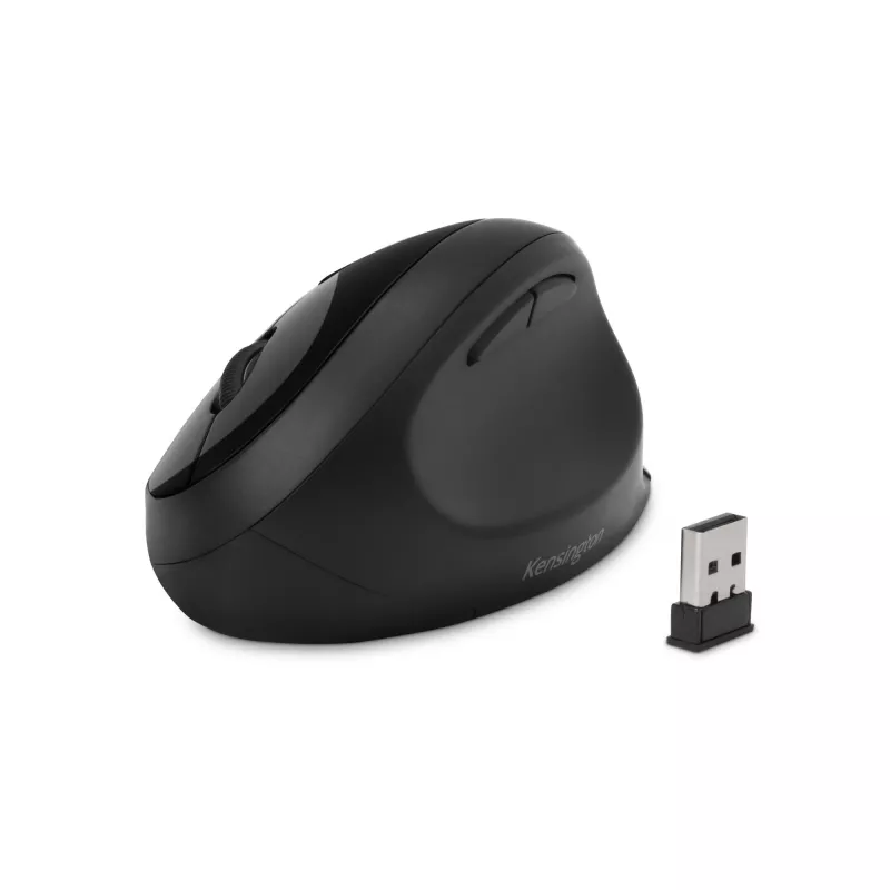 Kensington Pro Fit Ergo Wireless Mouse—Black, Right-hand, RF Wireless + Bluetooth, 1600 DPI, Black