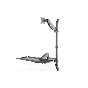 DIGITUS Sit-Stand Workstation wall single mount, black max load capacity: 1-8kg,max Screen Size: 17-32in