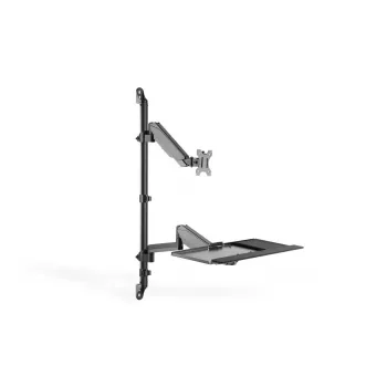 DIGITUS Sit-Stand Workstation wall single mount, black max load capacity: 1-8kg,max Screen Size: 17-32in