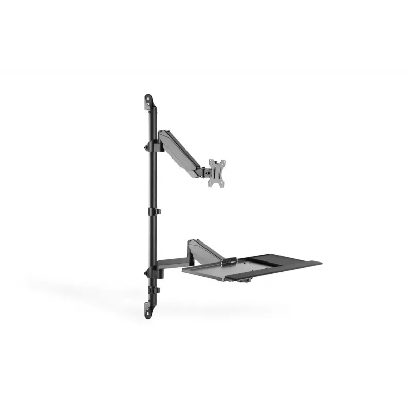 DIGITUS Sit-Stand Workstation wall single mount, black max load capacity: 1-8kg,max Screen Size: 17-32in