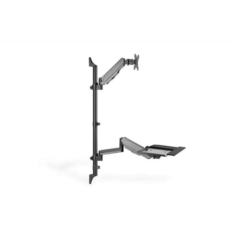 DIGITUS Sit-Stand Workstation wall single mount, black max load capacity: 1-8kg,max Screen Size: 17-32in