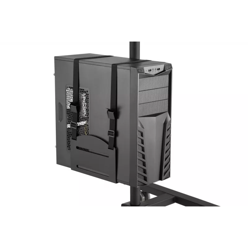 DIGITUS Mobile Workstation (Monitor Mount, PC Holder) max. 8 kg load,32in screen max - black