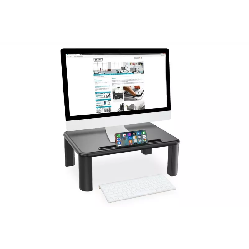 DIGITUS DA-90458 Adjustable Monitor Riser, 400x280x143 mm, Black, up to 10 kg