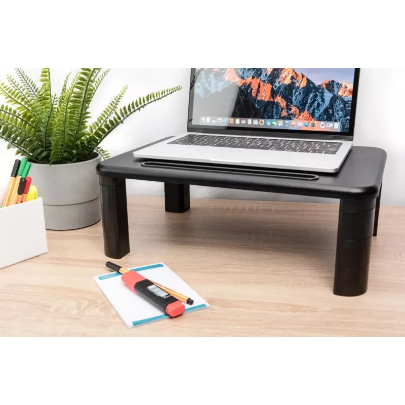 DIGITUS DA-90458 Adjustable Monitor Riser, 400x280x143 mm, Black, up to 10 kg