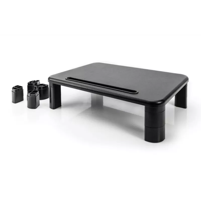 DIGITUS DA-90458 Adjustable Monitor Riser, 400x280x143 mm, Black, up to 10 kg