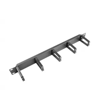 Cable management panel LANBERG AK-1202-B, 1U, 19 inch (482.6 mm) width, depth 78.7 mm, black