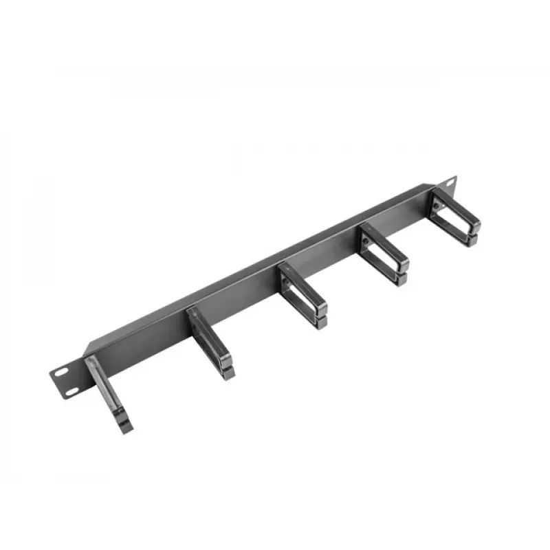 Cable management panel LANBERG AK-1202-B, 1U, 19 inch (482.6 mm) width, depth 78.7 mm, black
