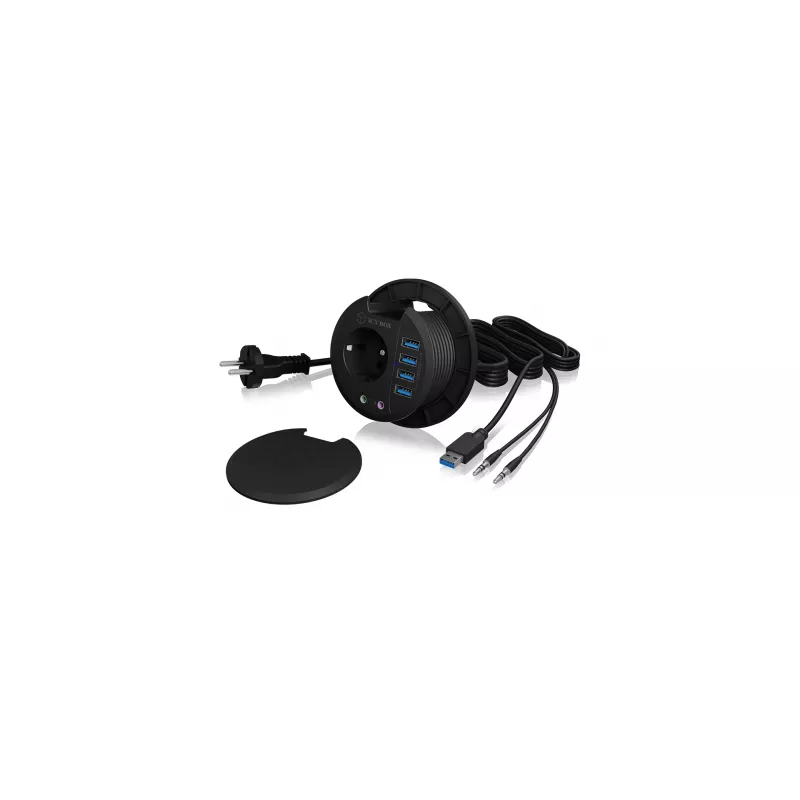 ICY BOX IB-HUB1430 socket-outlet Black