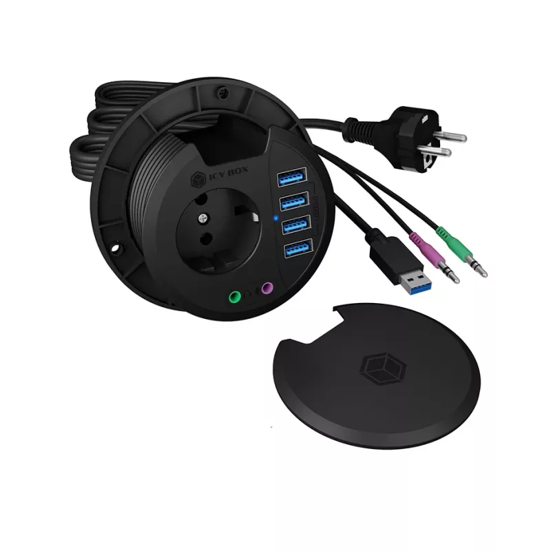 ICY BOX IB-HUB1430 socket-outlet Black