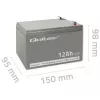 Qoltec 53049 AGM Battery 12V 12Ah VRLA Sealed Lead Acid Maintenance-Free for UPS, Alarm, Emergency Lighting, Grey