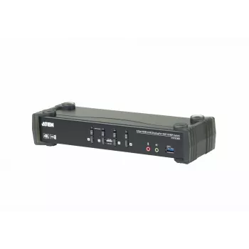 ATEN 4-Port USB 3.0 4K DisplayPort MST KVMP Switch, 4096 x 2160 pixels, 4K Ultra HD, 4.89 W, Black