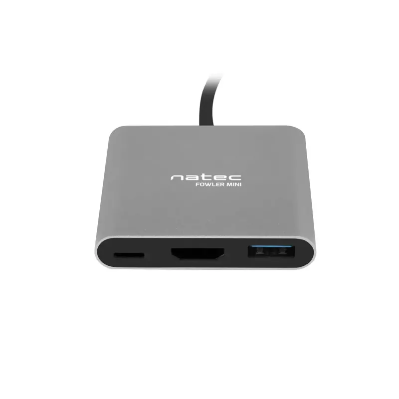 NATEC Fowler Mini USB-C Multiport Adapter, USB-C PD, USB 3.0, HDMI 4K, Grey