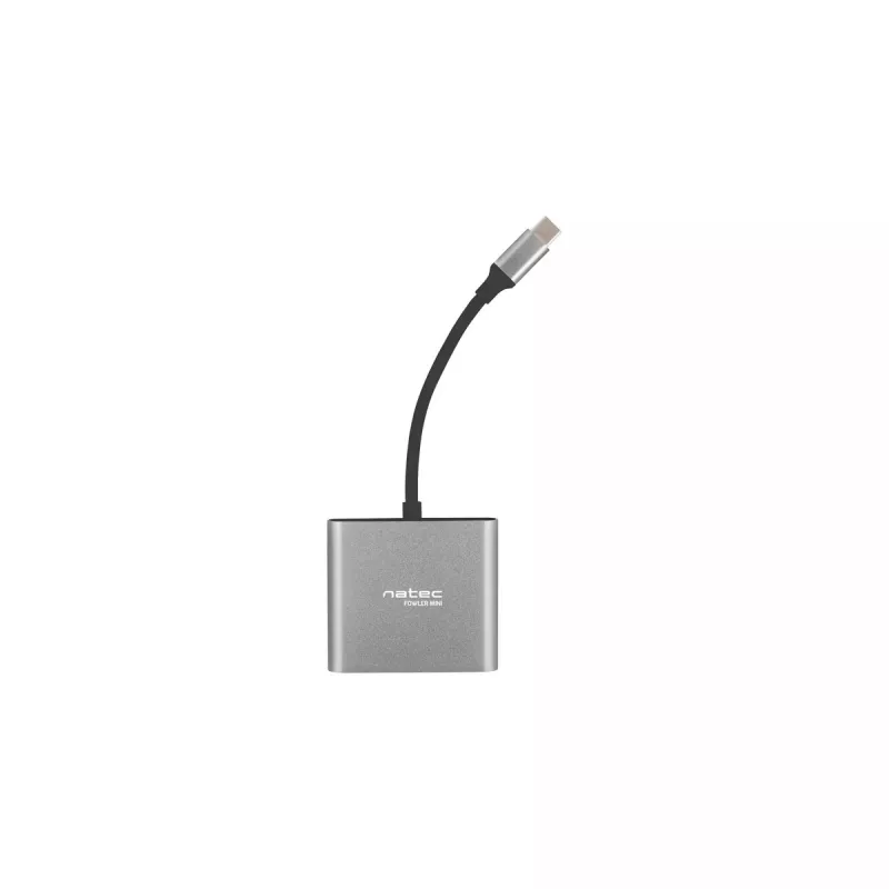 NATEC Fowler Mini USB-C Multiport Adapter, USB-C PD, USB 3.0, HDMI 4K, Grey