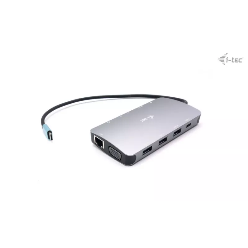 Docking Station i-tec Metal USB-C Travel Nano Dock HDMI/VGA with LAN + Power Delivery 100 W