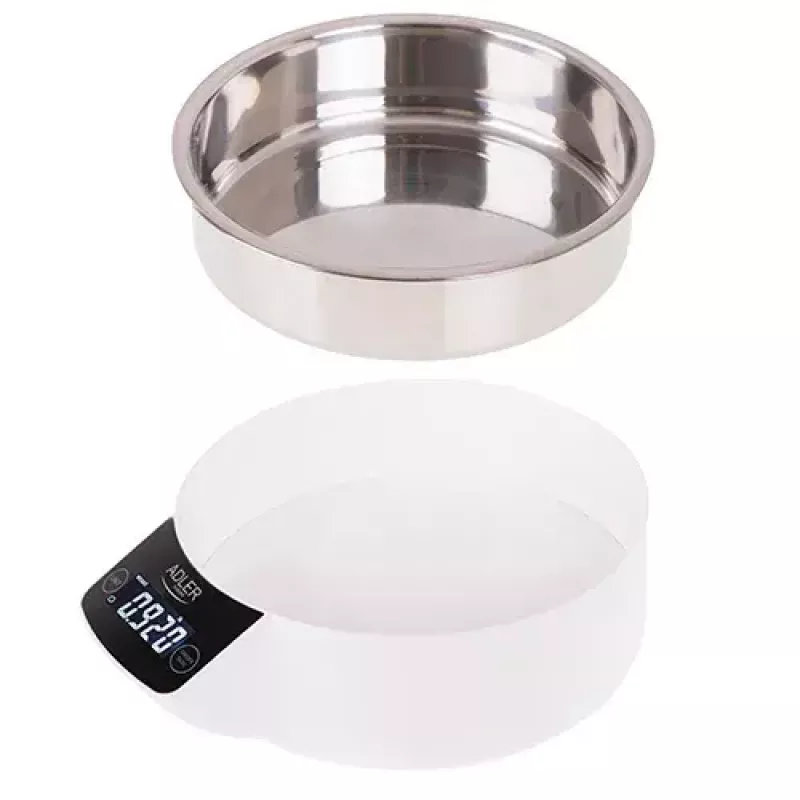Electronic kitchen scale Adler AD 3166 — 5 kg capacity, 1 g accuracy, stainless steel bowl 0.9 L, LCD, timer