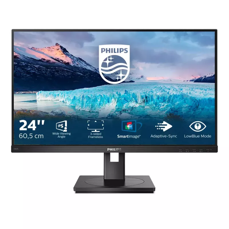 Philips S Line 242S1AE/00 computer monitor 60.5 cm (23.8 inch) 1920 x 1080 pixels Full HD LED Black