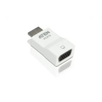 ATEN HDMI to VGA converter, White, Plastic, 1920 x 1200 pixels, 1080p, HDMI, VGA
