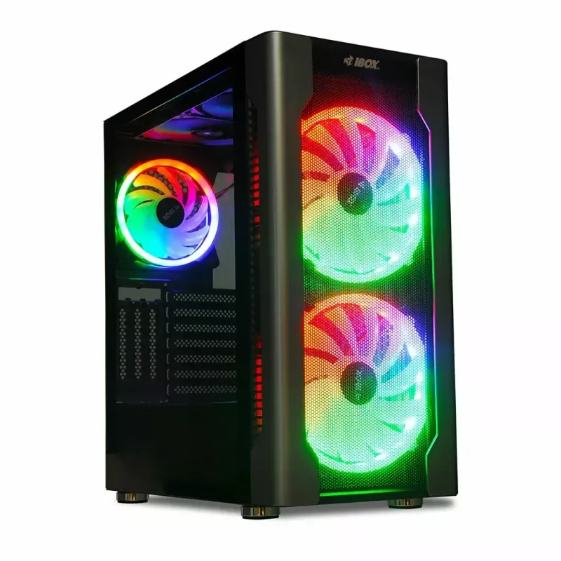 PC Case IBOX Chiron ZH68 Gaming, ATX Midi-Tower, EATX support, black, side window, lighting