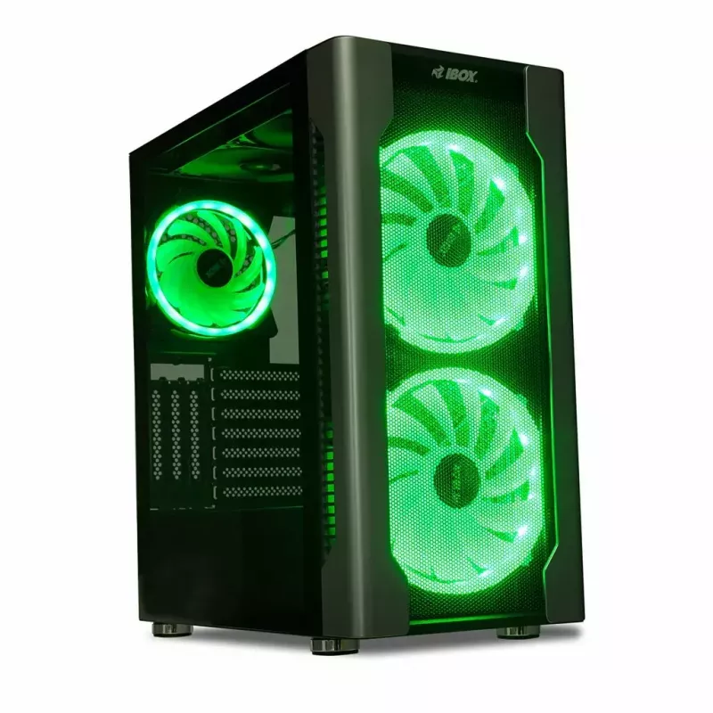 PC Case IBOX Chiron ZH68 Gaming, ATX Midi-Tower, EATX support, black, side window, lighting