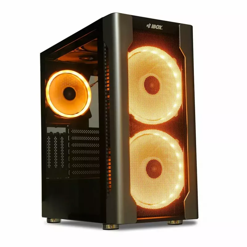 PC Case IBOX Chiron ZH68 Gaming, ATX Midi-Tower, EATX support, black, side window, lighting