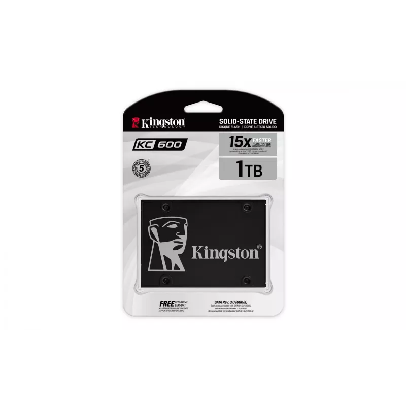 Kingston Technology 1024G SSD KC600 SATA3 2.5 inch, 1 TB, 2.5 inch, 550 MB/s, 6 Gbit/s