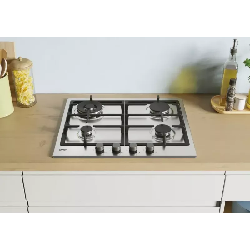 Candy Idea CHG6BR4WX Stainless steel Built-in 60 cm Gas 4 zone(s)