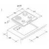 Candy Idea CHG6BR4WX Stainless steel Built-in 60 cm Gas 4 zone(s)