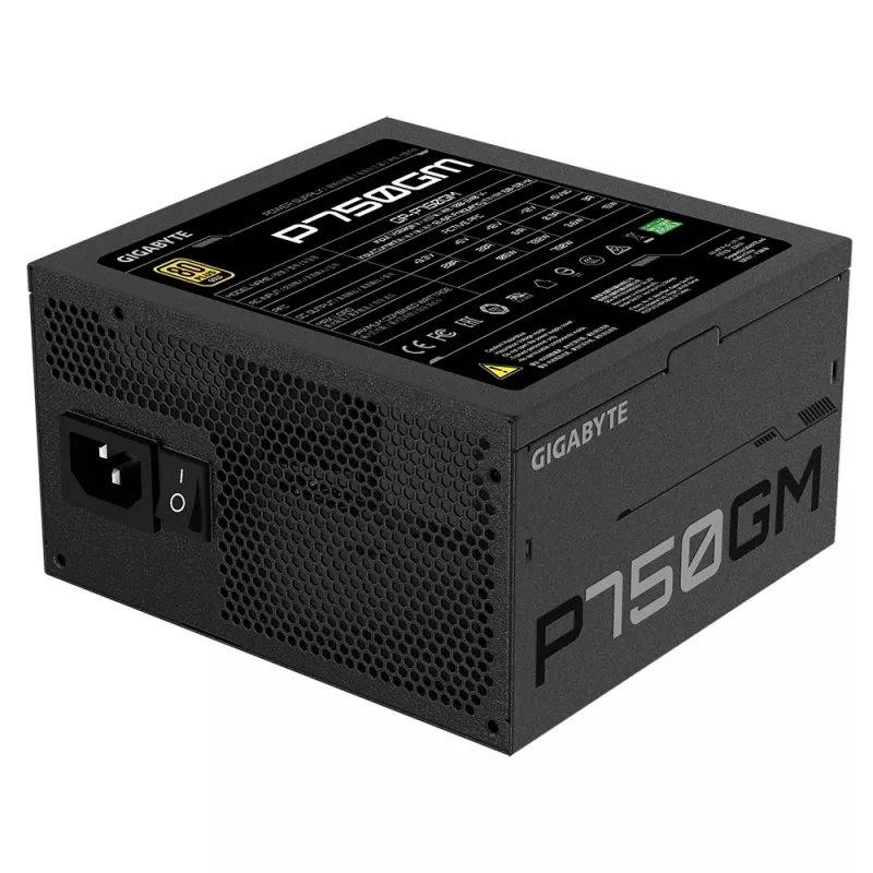 Gigabyte P750GM Power Supply 750 Watts Efficiency 80 PLUS GOLD, PFC Active, MTBF 100000 hours