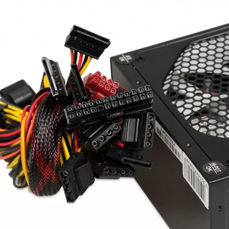 Power supply unit IBOX iBox Aurora 600 W 20+4 pin ATX, 140 mm fan, metal housing, black
