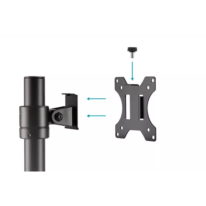 DIGITUS Universal Single Monitor Pole Mount 17-32in 8 Kg (max.) Black