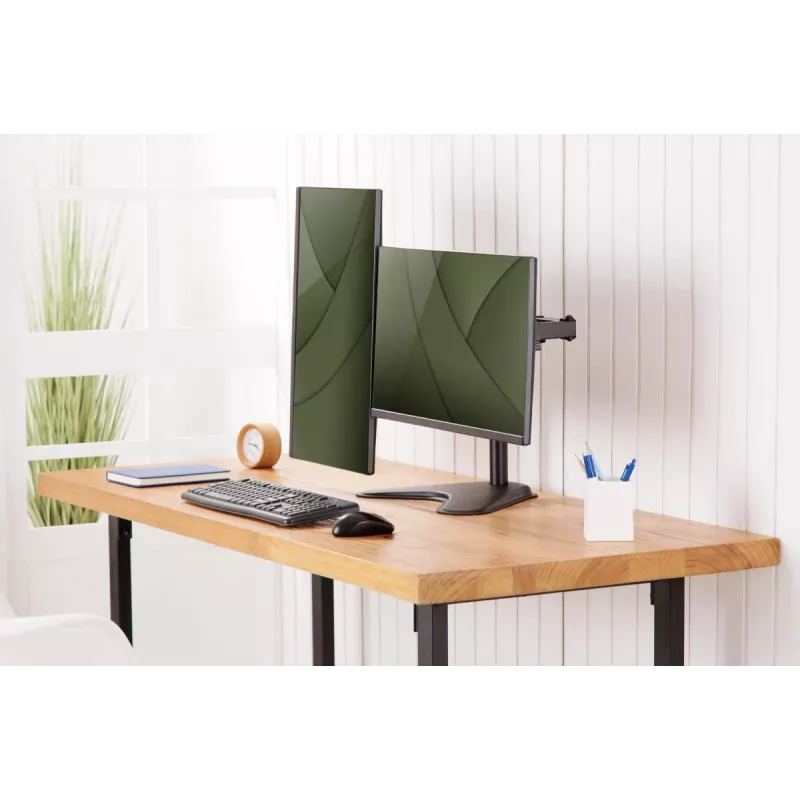 DIGITUS Universal Dual Monitor Stand 17-32in 2x 8kg (max.) Black