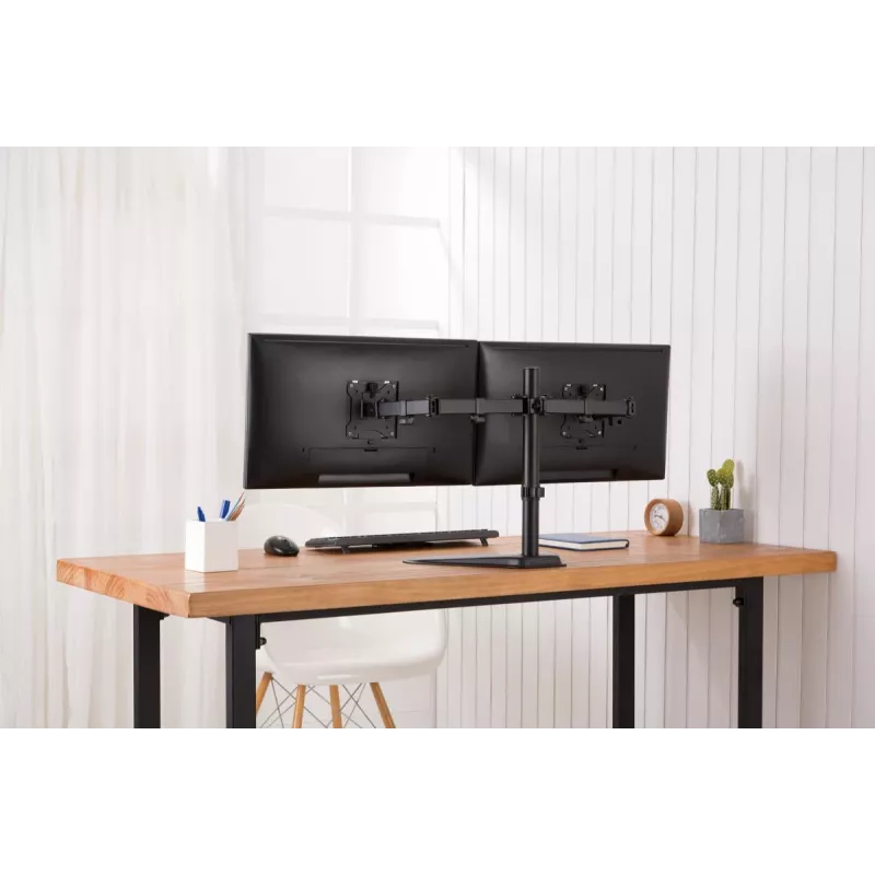 DIGITUS Universal Dual Monitor Stand 17-32in 2x 8kg (max.) Black
