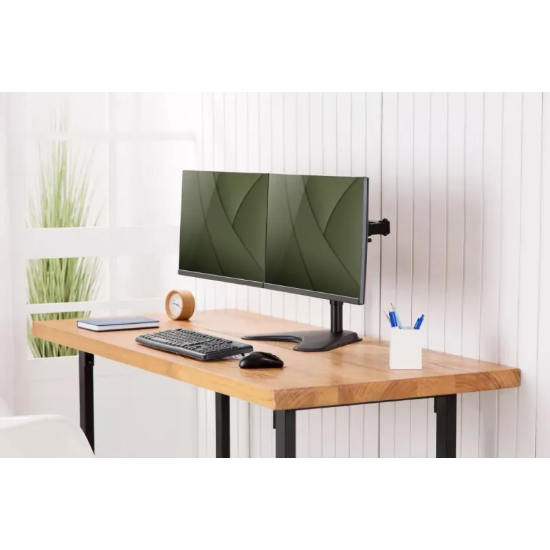 DIGITUS Universal Dual Monitor Stand 17-32in 2x 8kg (max.) Black